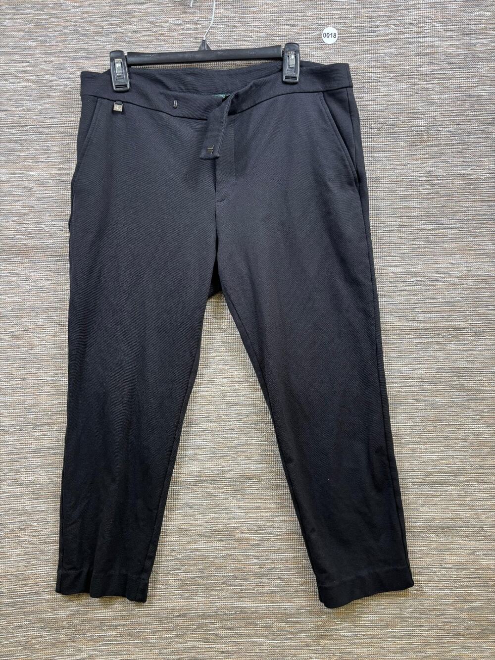 Lauren Ralph Lauren Dress Cropped Pants Womens Size PL Black Mid Rise Stretch